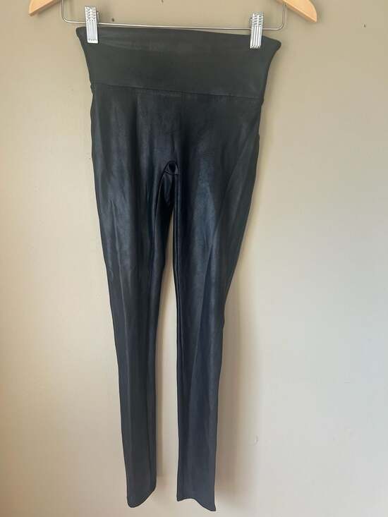 Spanx Pants - Spanx Faux Leather Leggings High-Rise Black Size Small Petite
